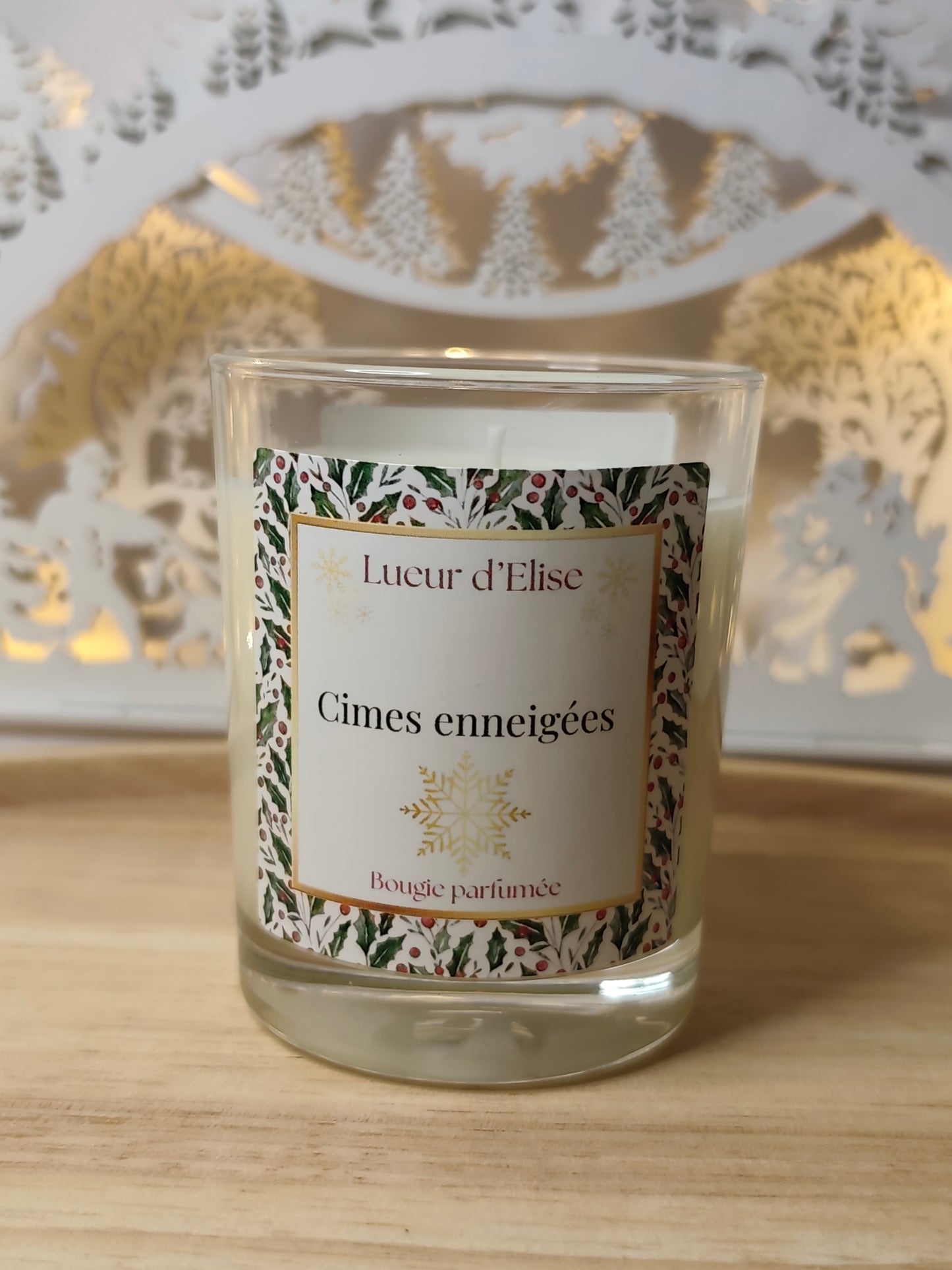 Bougie Cimes enneigées