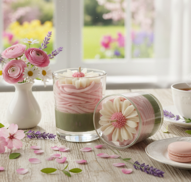 Bougie "Cachemire et Soie" effet chantilly
