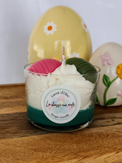 bougie gourmande artisanale et parfum de grasse décor de pâque 