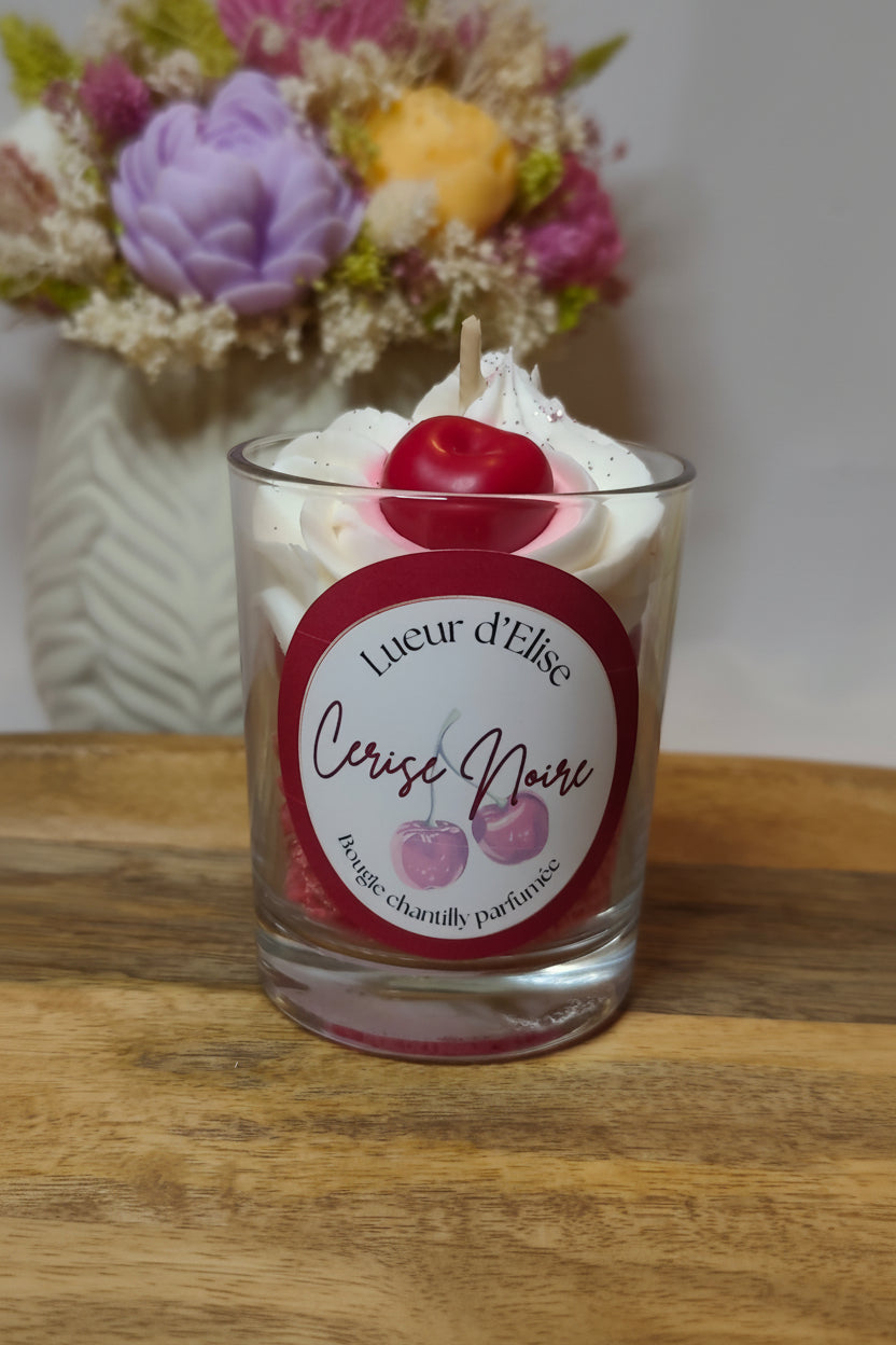 Bougie gourmande cerise noire décoration gourmande