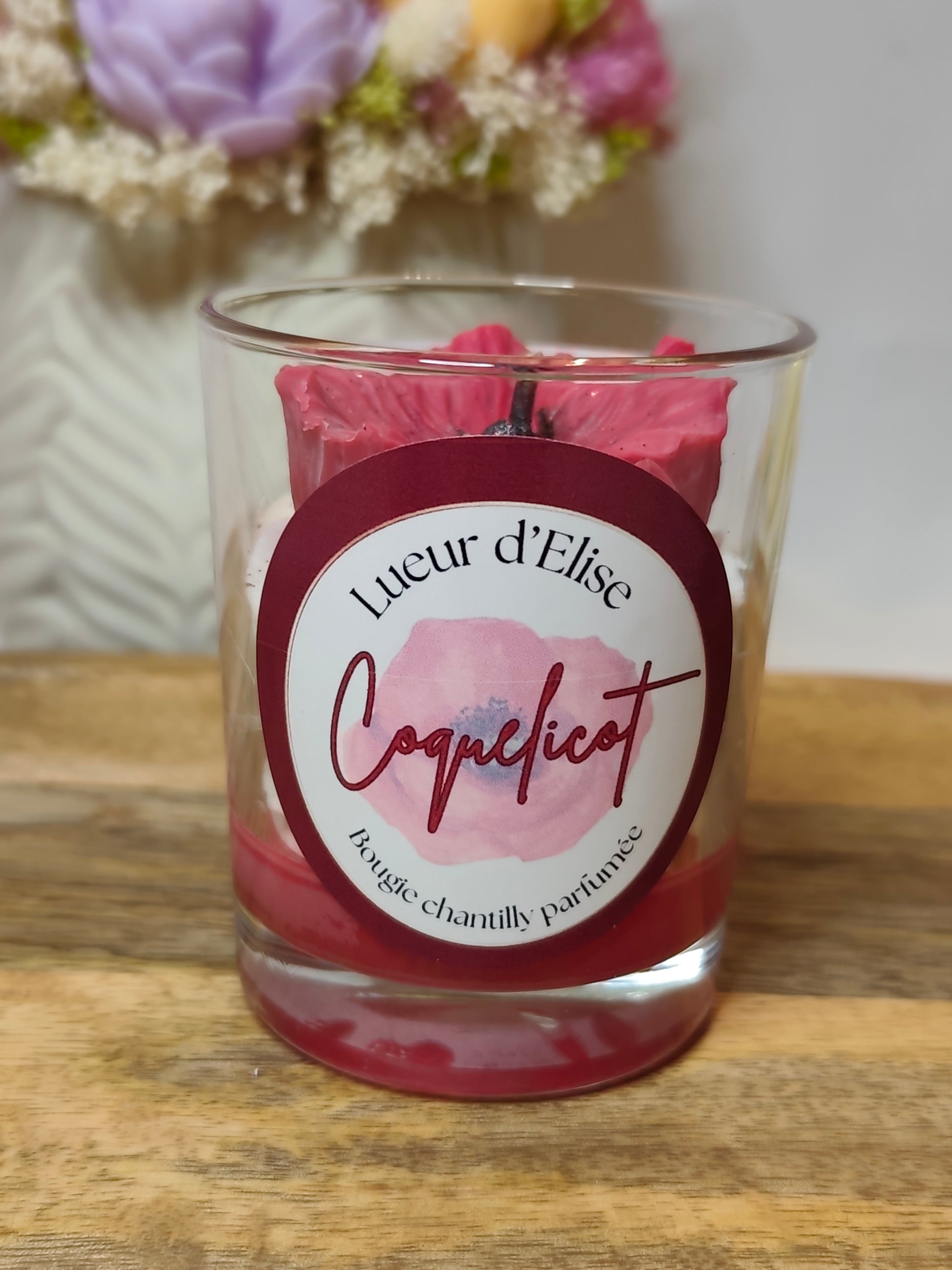 Bougie artisanale coquelicot