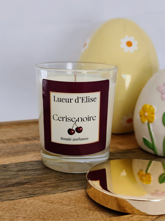 Bougie artisanale à base de cire végétale et parfum de grasse senteur Cerise 