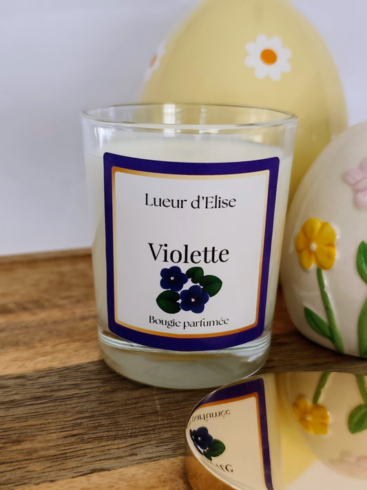 Bougie artisanale parfumée violette